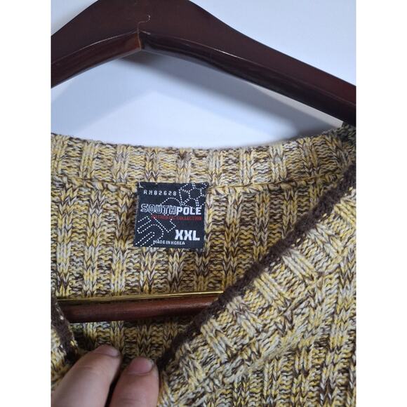 VTG Southpole sweater mens sz XXL Pull over southpole spell out brown tan - Picture 4 of 5